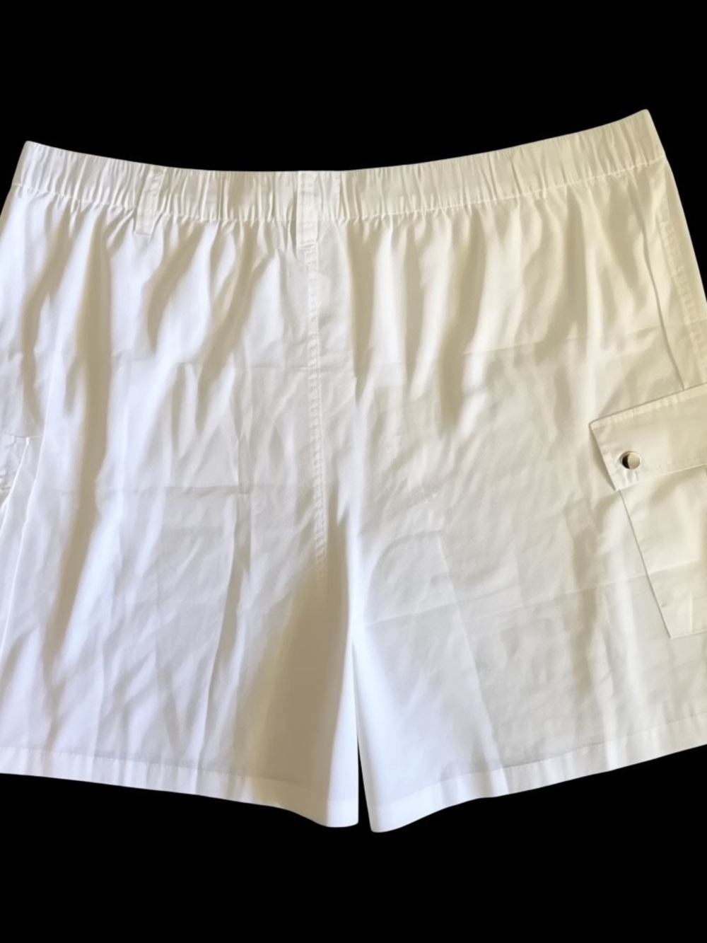 White Cargo Plus Size Shorts for Women - Classic UtilityStyle Stretch 3X - Picture 5 of 6
